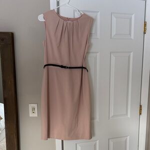 Nine West Blush Midi Dress with Black Belt